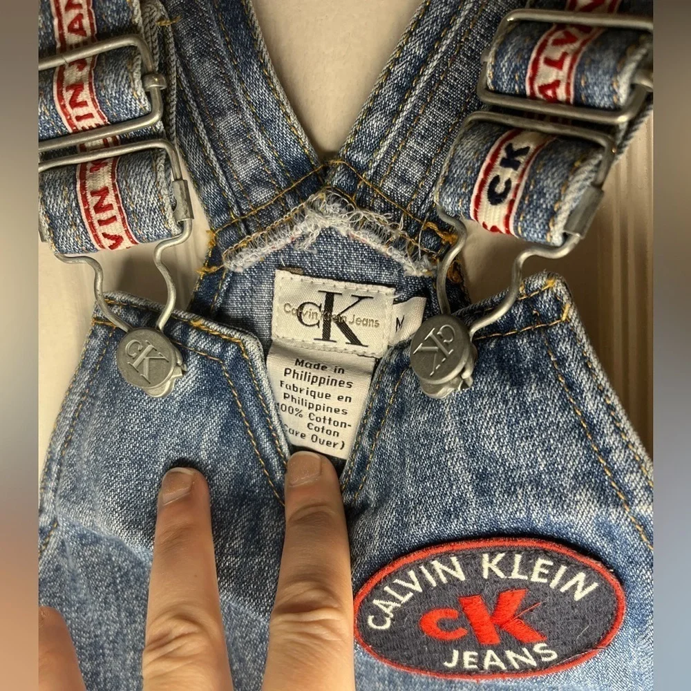 Calvin Klein Vintage Girls Denim Jumper Overall Dress - Picture 5 of 11